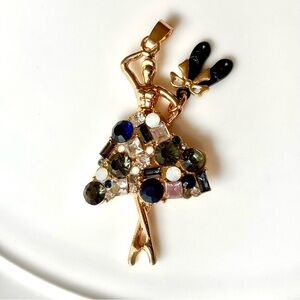 New Ballerina Pendant Crystal Encrusted